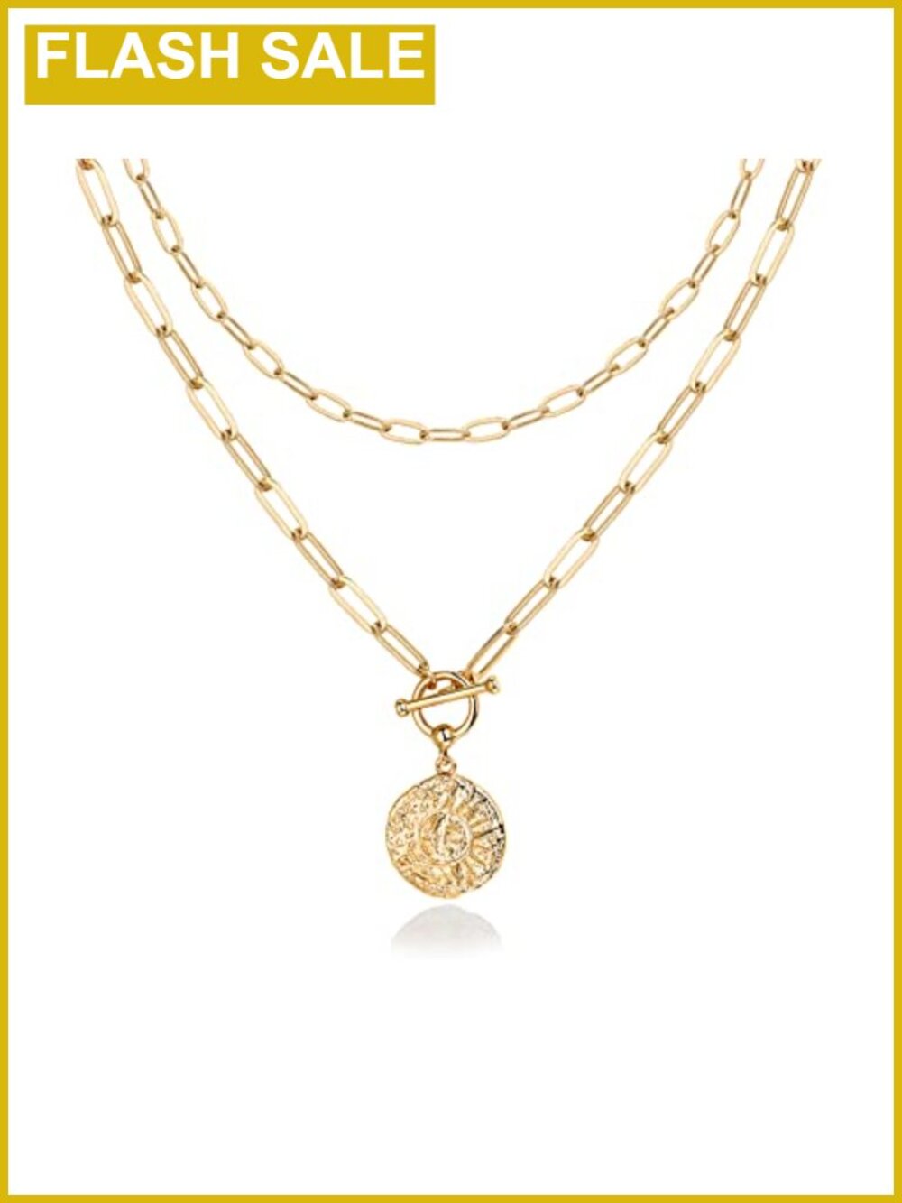 Gold Plated Layered Necklaces 14K Dainty Pendant Stack Women